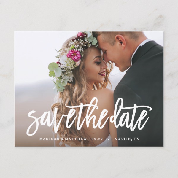 Brushed Save the Date Postcard